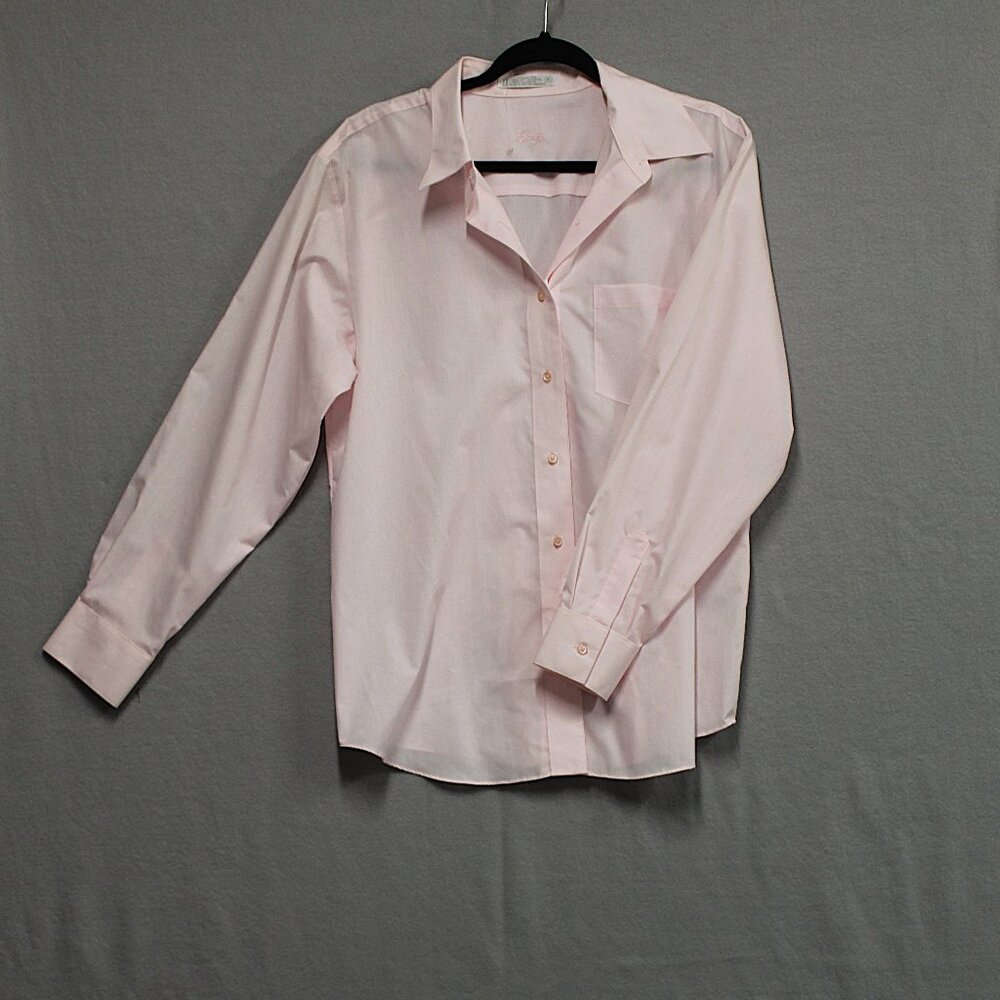 NWOT Foxcroft Women Button Up Collared Wrinkle Free Top Blouse Shirt Sz16 Pink